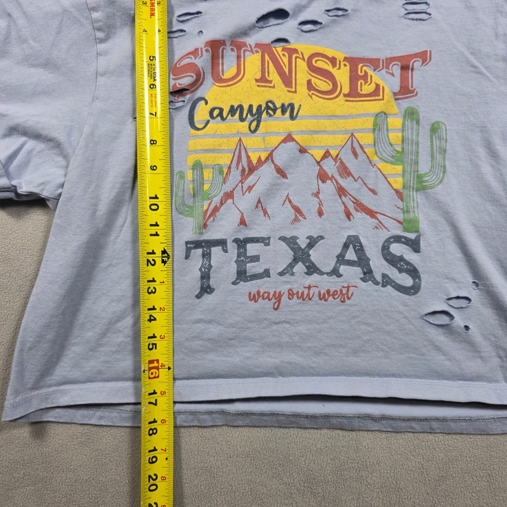 Love & Lazy Days T-Shirt Women Large Blue Sunset Canyon Texas Way Out West Light - Picture 5 of 7